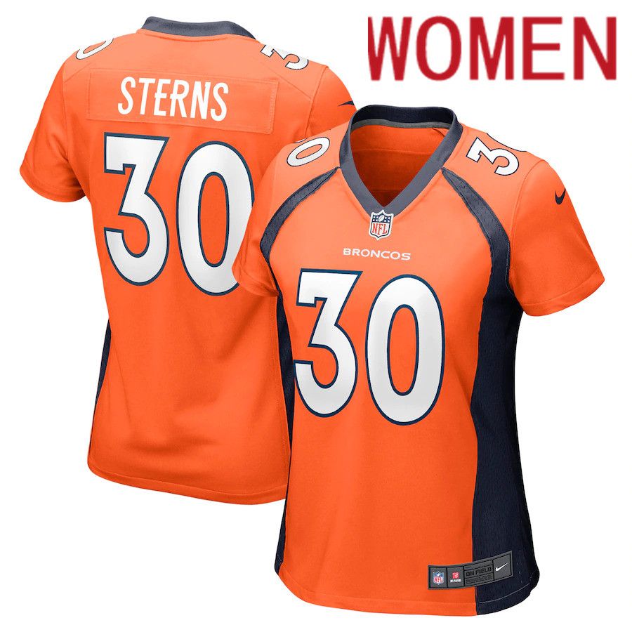 Women Denver Broncos #30 Caden Sterns Nike Orange Nike Game NFL Jersey->women nfl jersey->Women Jersey